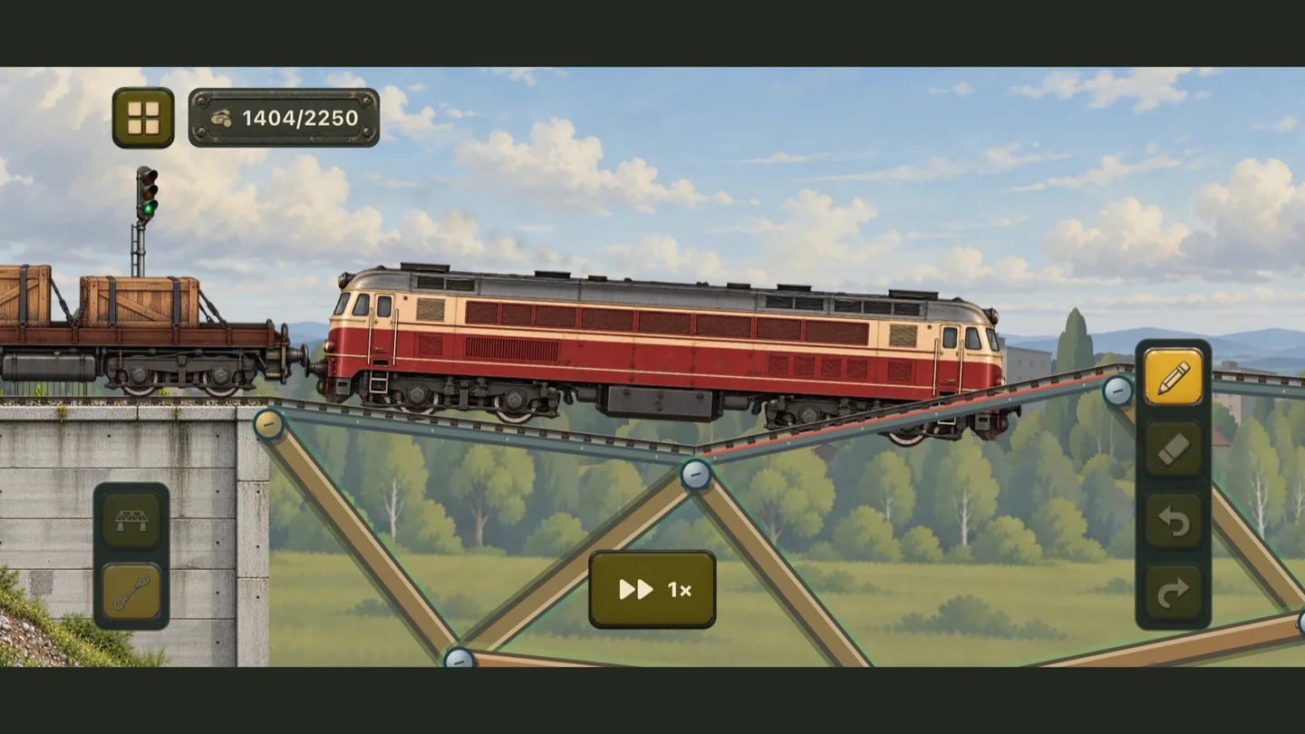 A freight train testing a bridge in Railspan